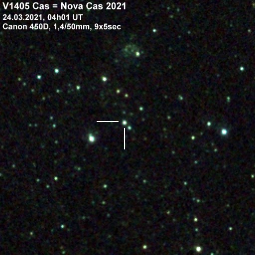 V1405 Cas. Nova Cas 2021