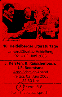 Eintrittskarte Arno-Schmidt-Lesung